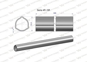 Rura zewnętrzna Seria 4R i 5R do wału 660 przegubowo-teleskopowego 51.5x3 mm 535 mm WARYŃSKI