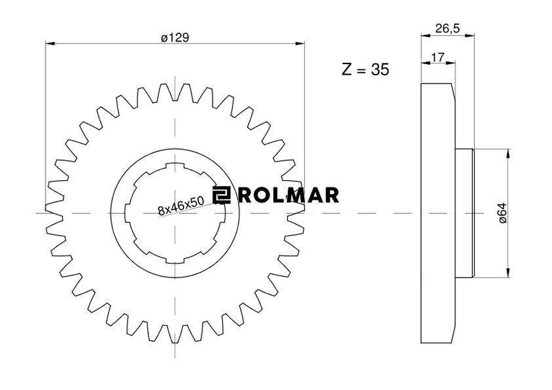 Koło zębate II i V biegu napędzające C-330 Skropol