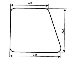 szyba do ciągnika C-360 kabina Kunów (blaszanka, czterdziestka) - drzwi prawe stałe (1)