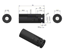 Nasadka udarowa sześciokątna długa 1/2" 18 mm Waryński