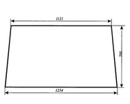 szyba do ciągnika C-360 kabina Szyszka Koźmin (K2) - przednia (809)