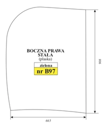 szyba minikoparka JCB - boczna prawa stała 827/80363 (3655)