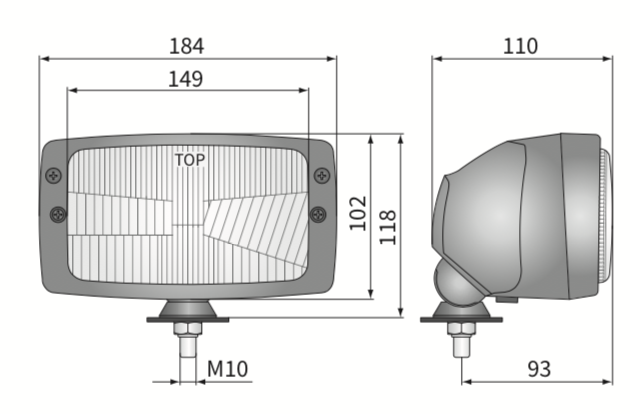 reflektor główny przedni, lampa H4 WESEM RE.25677 184x102mm