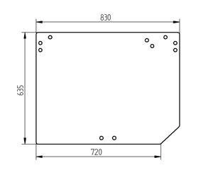 szyba JCB Fastrac 2155 2170 2115 2125 2135 2140 2150 - tylna 827/30511 (2656)