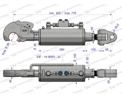 Łącznik Hydrauliczny KAT-3 FI25 Waryński