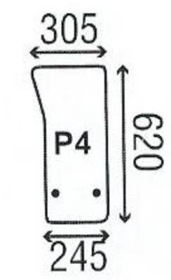 szyba do ciągnika Renault serie F, V i LB - przednia dolna 6005005007