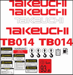 naklejka, logo na maskę koparka Tekeuchi TB014