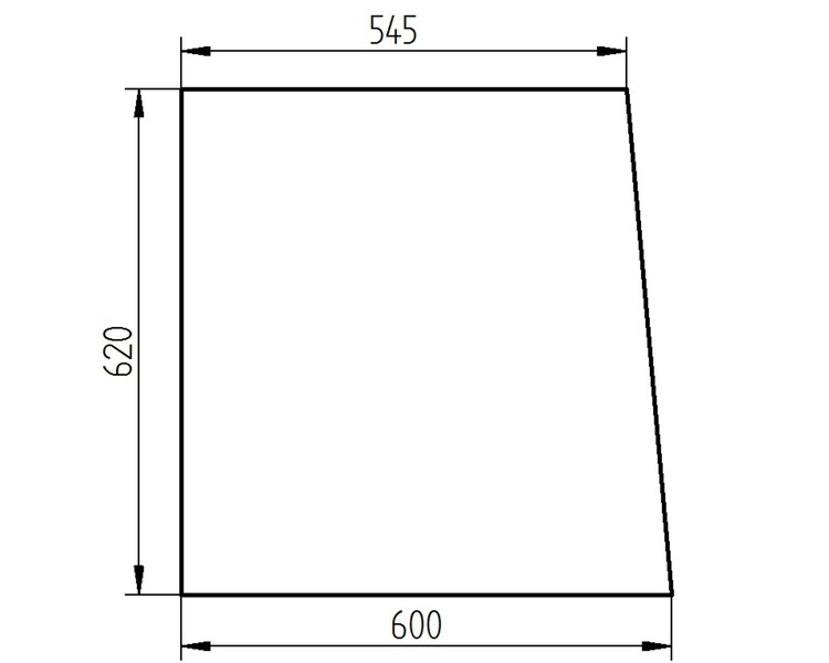 szyba do ciągnika Fendt - boczna 258514210150 (4834)