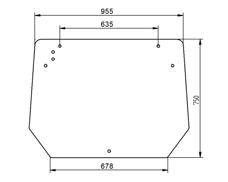 szyba do ciągnika Deutz-Fahr, Lamborghini, Same - tylna 0.014.2295.0/10 (1142)