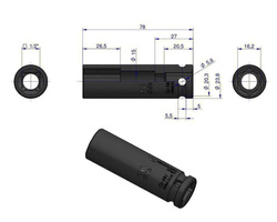 Nasadka udarowa sześciokątna długa 1/2" 16 mm Waryński