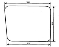 szyba do spycharko-koparki Ostrówek stary typ - boczna (lewa, prawa) (18a)