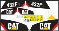 naklejka, logo na maskę koparko-ładowarka CAT 432F2