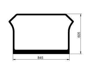 szyba do ciągnika Deutz-Fahr - tylna dolna 04414216 (2413)
