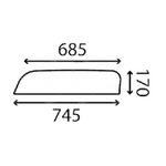 szyba Liebherr - drzwi górna lewa 10009056