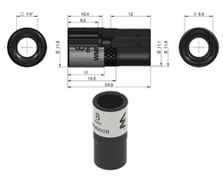 Nasadka dwunastokątna 1/4". 8 mm  Waryński