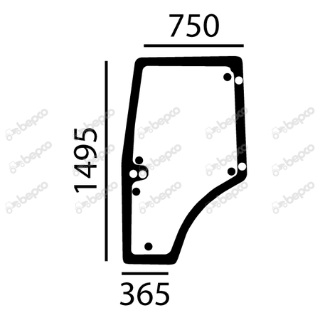 szyba drzwi lewe Claas/Renault Ares, Atles, Arion, Axion 7700073324