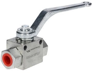 Zawór kulowy hydrauliczny 2-drogowy 2/2 - 3/8''BSP z otworami mocującymi 500 bar Waryński