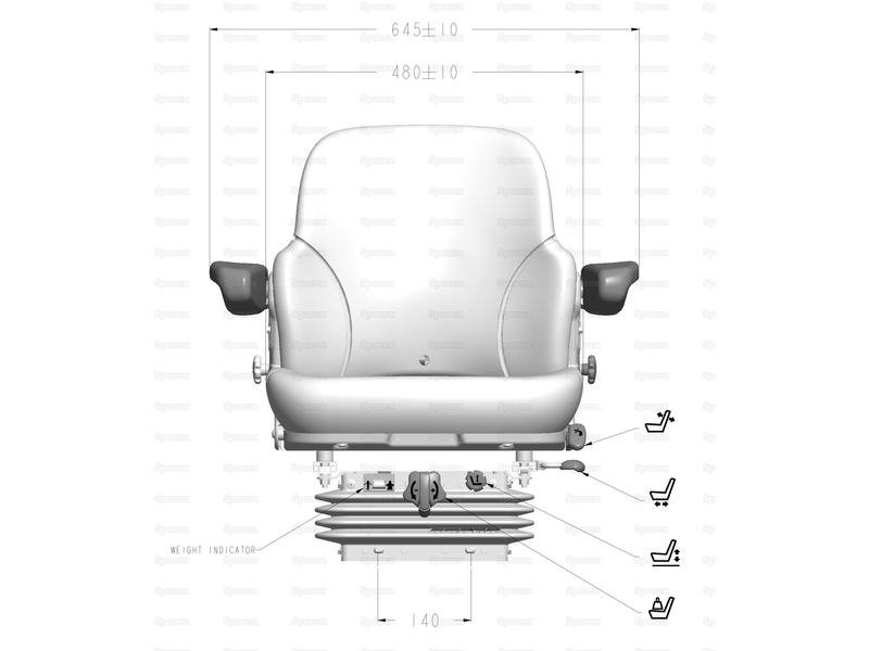 siedzenie SEARS do ciągnika Fiat, Ford, New Holland, John Deere, Kubota, MF, Steyr, Valtra amortyzowane mechanicznie