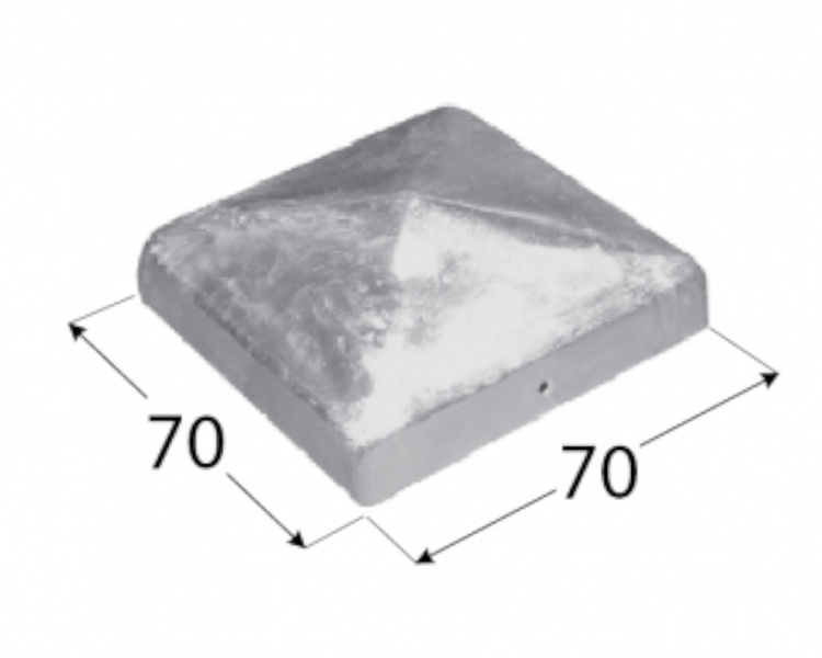 Daszek kwadratowy na słupek kantówkę 70x70x1,0 Groundline