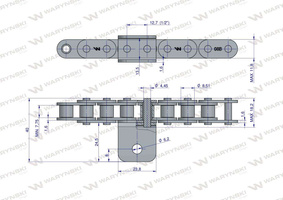 Łańcuch C08B (R1 1/2) przenośnika Kombajnu do Porzeczek 69 łopatek