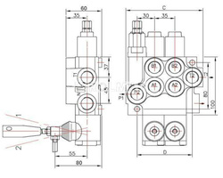 Rozdzielacz hydrauliczny czterosekcyjny 40L