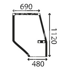 szyba do ciągnika CASE Maxxum 5120 5130 5140 5220 5230 5240 5250 - drzwi prawe (1068) 248723A1