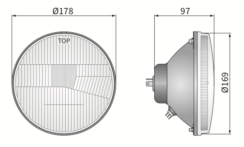 element optyczny reflektora, lampy przedniej H4 WESEM RE.12411 Ø178mm