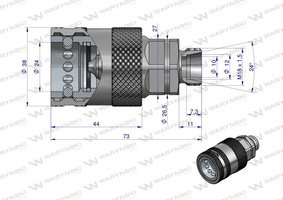 Szybkozłącze hydrauliczne EURO PUSH-PULL gniazdo M18x1.5 gwi