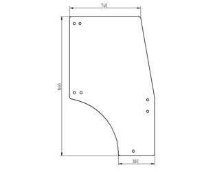 szyba do ciągnika Kubota - drzwi prawe 6C26272120