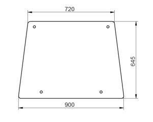 szyba do ciągnika Deutz-Fahr - boczna zielona 04314332