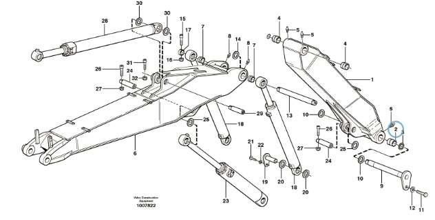 Tuleja sworznia koparka VOLVO EC160 EW160 EW140 EW160B EW140B 14379741