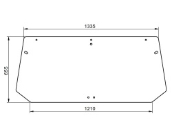 szyba NEW HOLLAND T 7520 7530 7540 7550 TVT 135 145 155 170 190 195 - tylna zielona (0009/1)