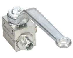 Zawór kulowy hydrauliczny 3-drogowy 3/2 M14x1.5 08L z otworami mocującymi 500 bar Waryński 