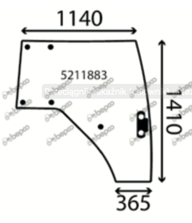 szyba Landini, McCormick - drzwi prawe 6515668M7