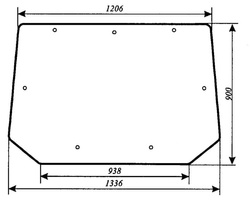 szyba do ciągnika Pronar 82A, 82SA, 82 TSA, 1025A, 1221A - tylna (724)