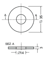 podkładka gumowa do montażu szyby ciągnika, koparki 35x14mm