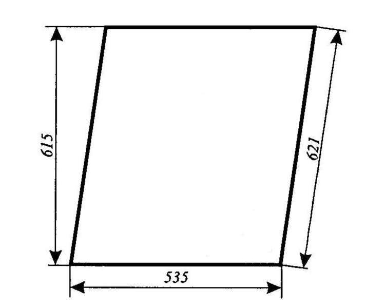 szyba do ciągnika C-330 C-360 kabina Koźmin (Z.Szyszka) - drzwi górna (lewa, prawa) (671)