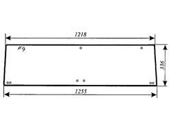szyba do ciągnika Renault serie TS, TX, TZ, TL - tylna ramka łamana dolna (844) 7700017669
