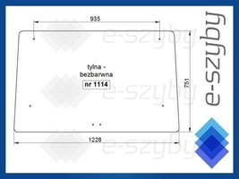 szyba RENAULT kabina MX ME MA MS PE PA PS PX serie XX-32 XX-34 - tylna 6005002916 (1114)