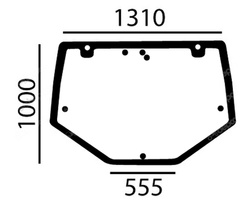 szyba Fiat, Ford, Landini, New Holland - tylna z nadrukiem 83002901, 86002901, 89823602 (4015)