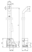 zamek do drzwi ciągnika, koparki SR01 lewy L=470mm