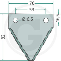 Nożyk listwy tnącej 44103700, kombajn Massey Ferguson, Case