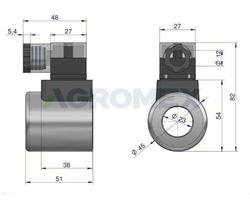 Cewka dzielnika elektrozaworu W-E38DVS6/2. W-E12DVS6/2 24V DC 30W Waryński