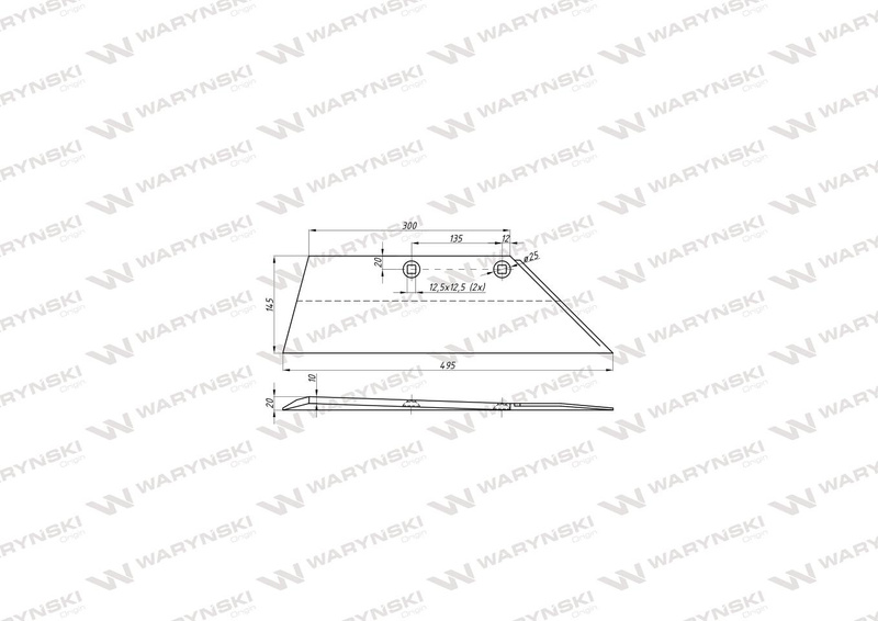 Lemiesz prawy 18" SB 45 RE pług Lemken 3352030 WARYŃSKI