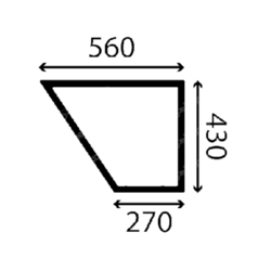 szyba JCB - drzwi dolna lewa 827/30551 (4573)