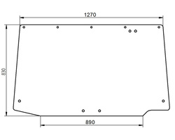 szyba do ciągnika Deutz-Fahr, Lamborghini, Same,  - tylna wersja A zielona 001396050 (2572)