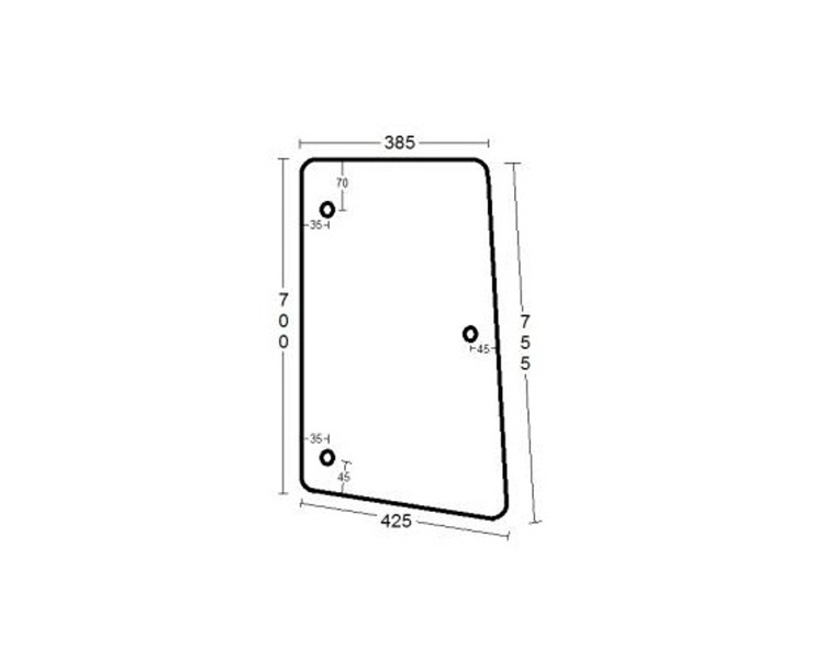 szyba John Deere - boczna lewa otwierana L213352, L171928 (3465)
