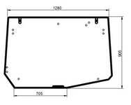 szyba do ciągnika Valtra - tylna V36661500, V36661510 (2171)