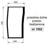 szyba MF serie 4200 4300 - przednia dolna prawa bezbarwna (1502)