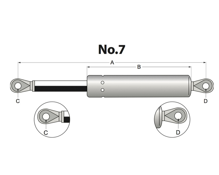 siłownik amortyzator gazowy A=290 B=156 F=2000N STABILUS 7362FT